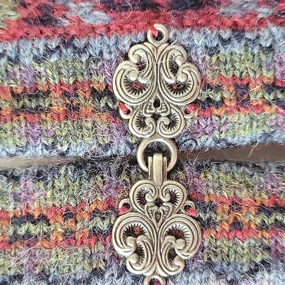 Squaw Valley Womens Vintage 100% Wool Fair Isle Nodric Cardigan - Size Large - Picture 3 of 10